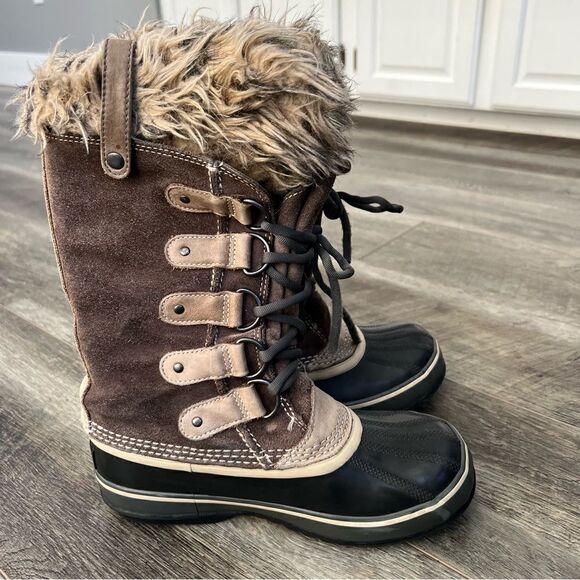 Sorel Joan of Arctic Boots Women's Size 6 Winter Snow Insulated Waterproof Fur - Picture 1 of 11